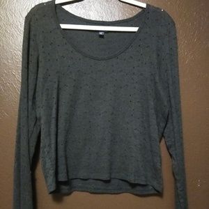 American Eagle Long Sleeve Cropped Shirt